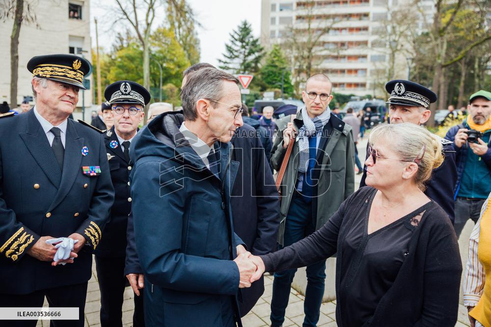 Bruno Retailleau on visit in Rennes