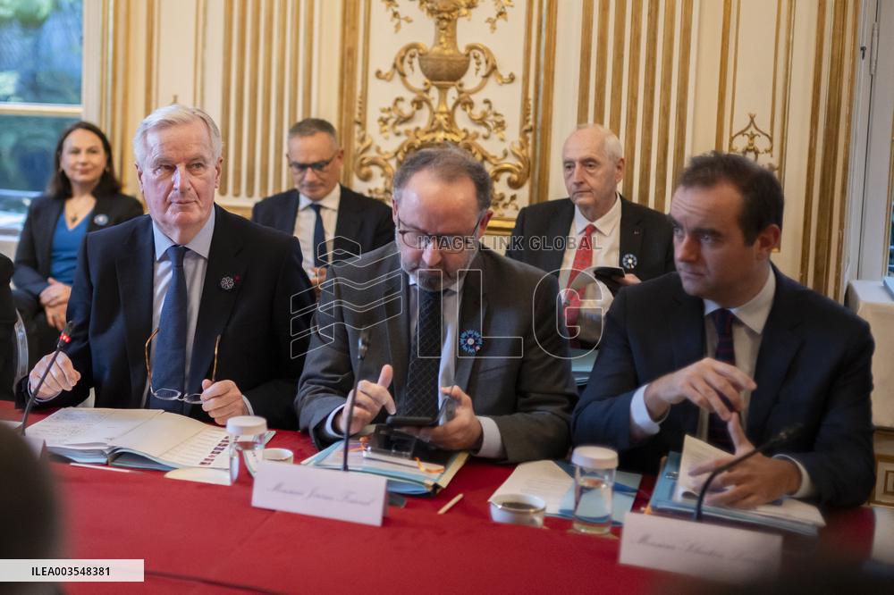 Michel Barnier At Government Seminar - Paris