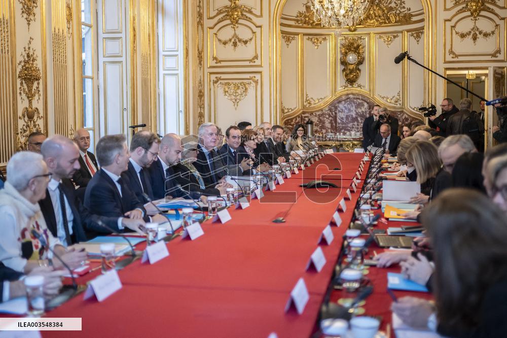 Michel Barnier At Government Seminar - Paris