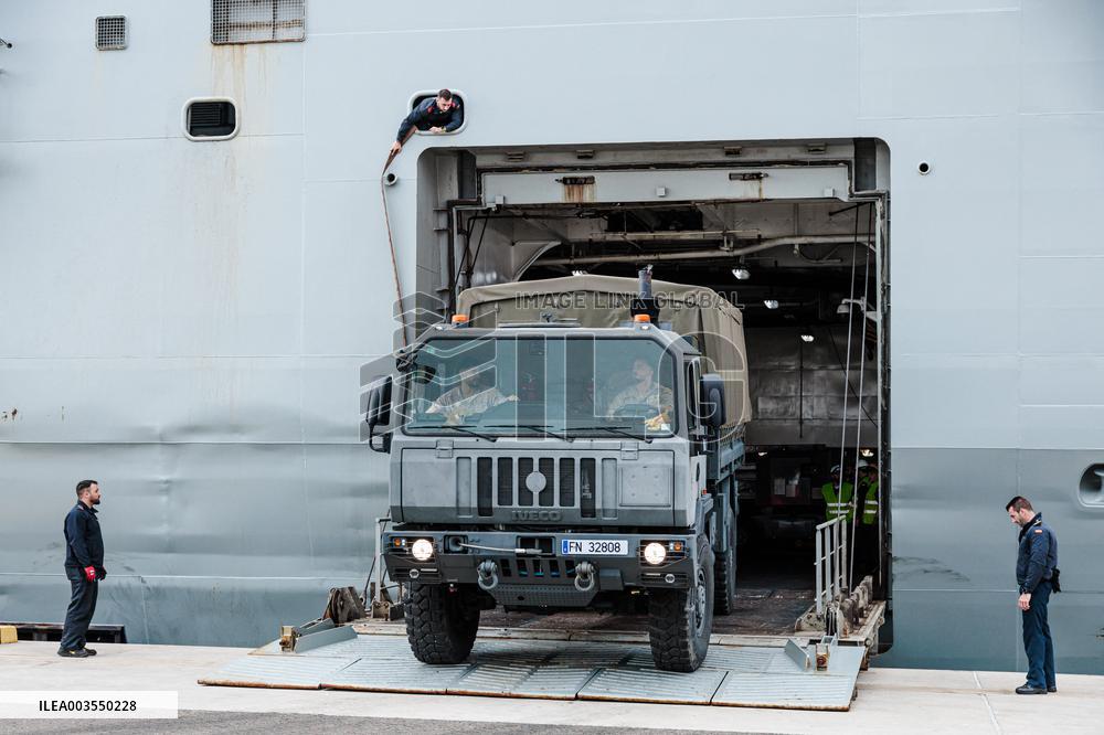 Amphibious Ship Galicia Arrives At The Port Of Valencia