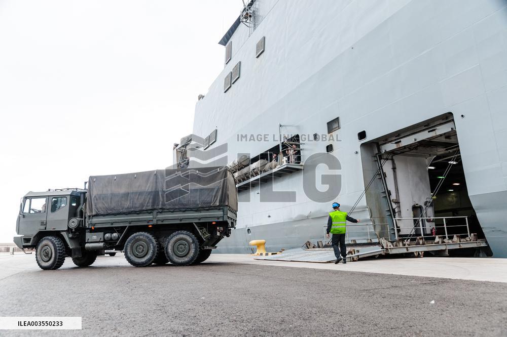 Amphibious Ship Galicia Arrives At The Port Of Valencia