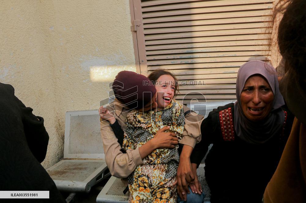 Palestinians Mourn Those Killed In Strikes - Gaza