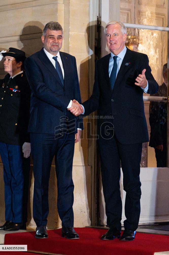 PM Barnier Welcomes Romanian PM Ciolacu - Paris