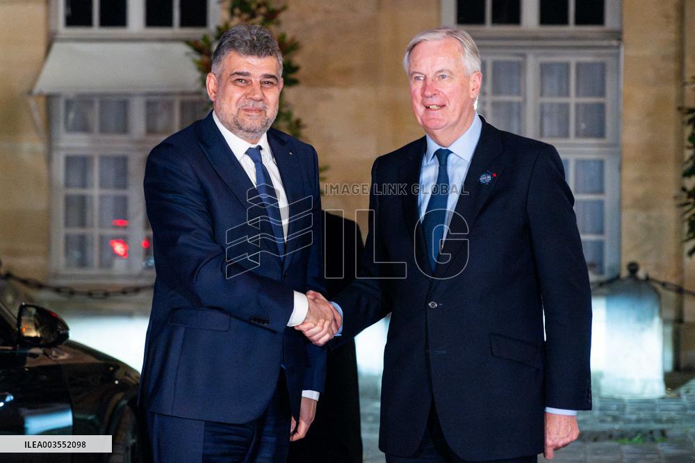 PM Barnier Welcomes Romanian PM Ciolacu - Paris