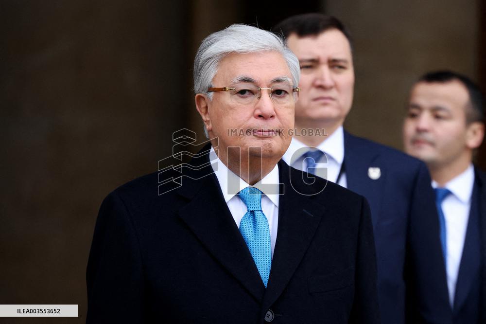 Emmanuel Macron Welcomes Kassym-Jomart Tokayev At Invalides - Paris