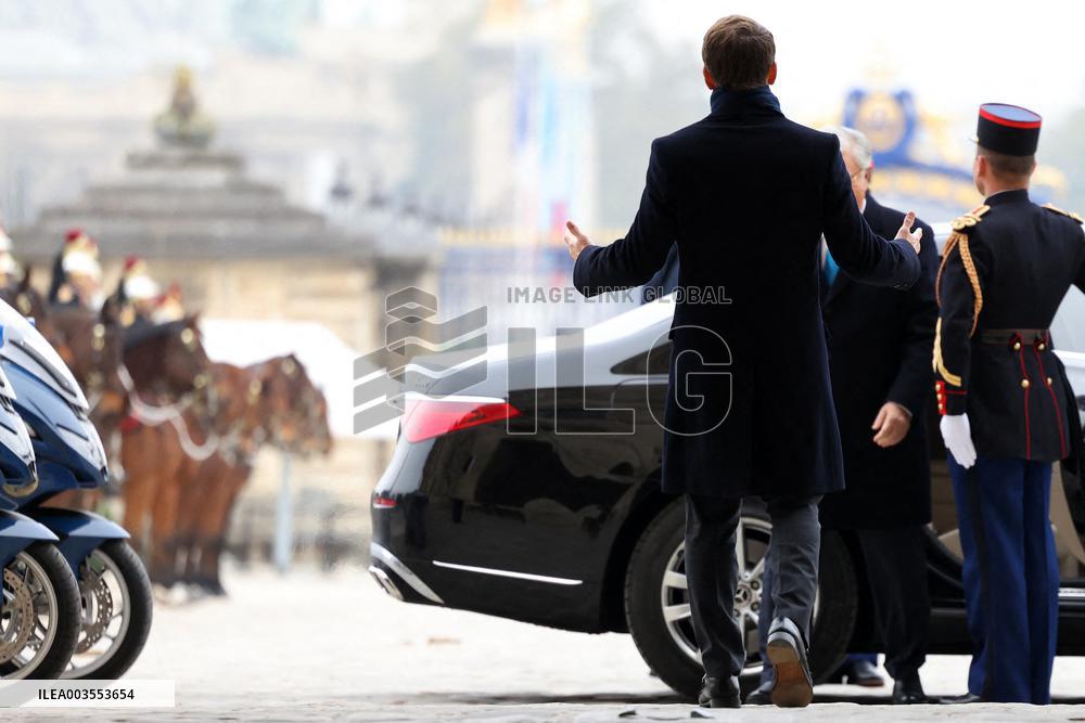 Emmanuel Macron Welcomes Kassym-Jomart Tokayev At Invalides - Paris