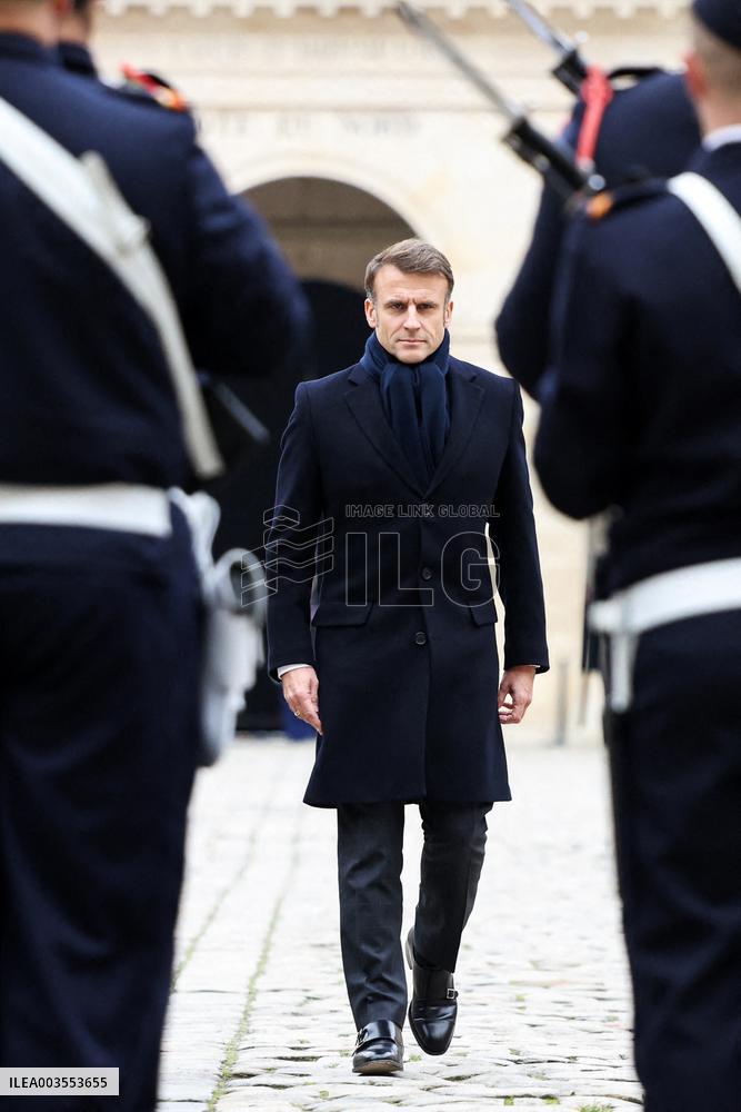 Emmanuel Macron Welcomes Kassym-Jomart Tokayev At Invalides - Paris