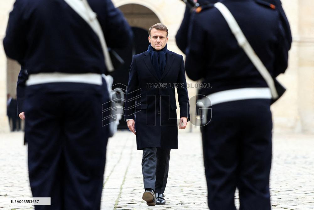 Emmanuel Macron Welcomes Kassym-Jomart Tokayev At Invalides - Paris