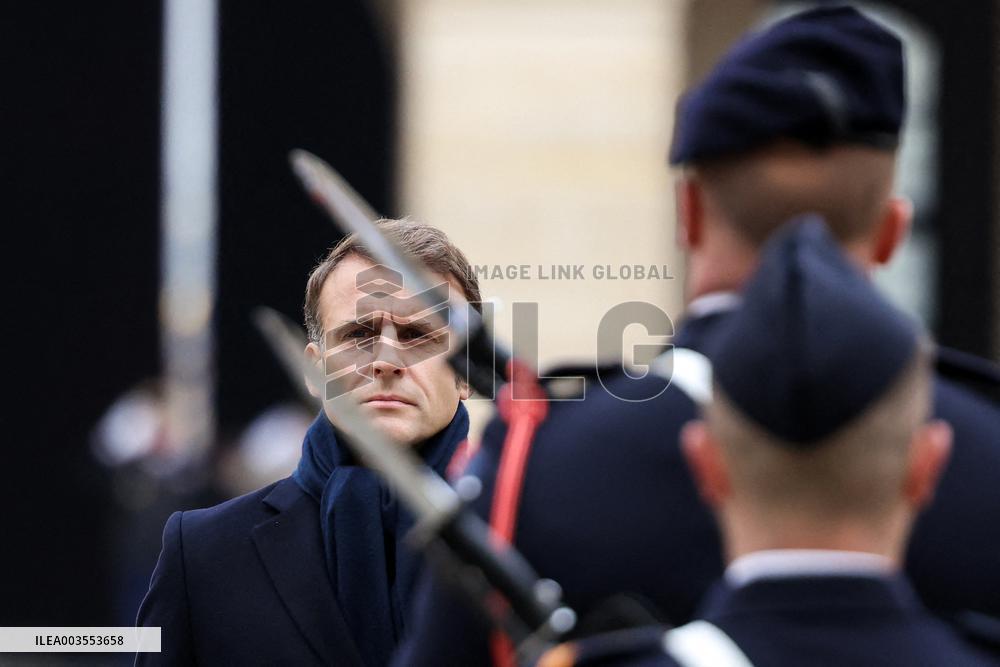 Emmanuel Macron Welcomes Kassym-Jomart Tokayev At Invalides - Paris