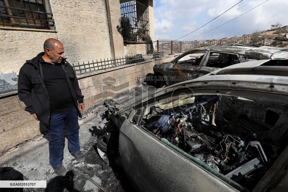 Israeli Settlers Attacked In Al-Bireh Near Ramallah - West Bank