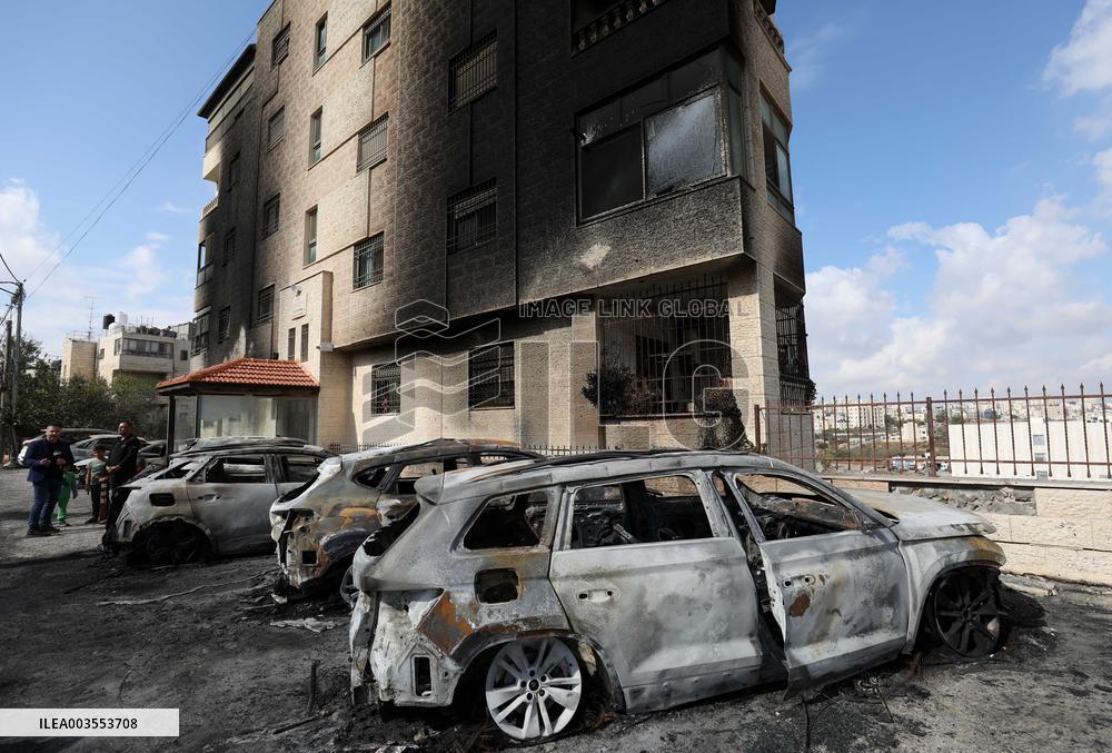 Israeli Settlers Attacked In Al-Bireh Near Ramallah - West Bank
