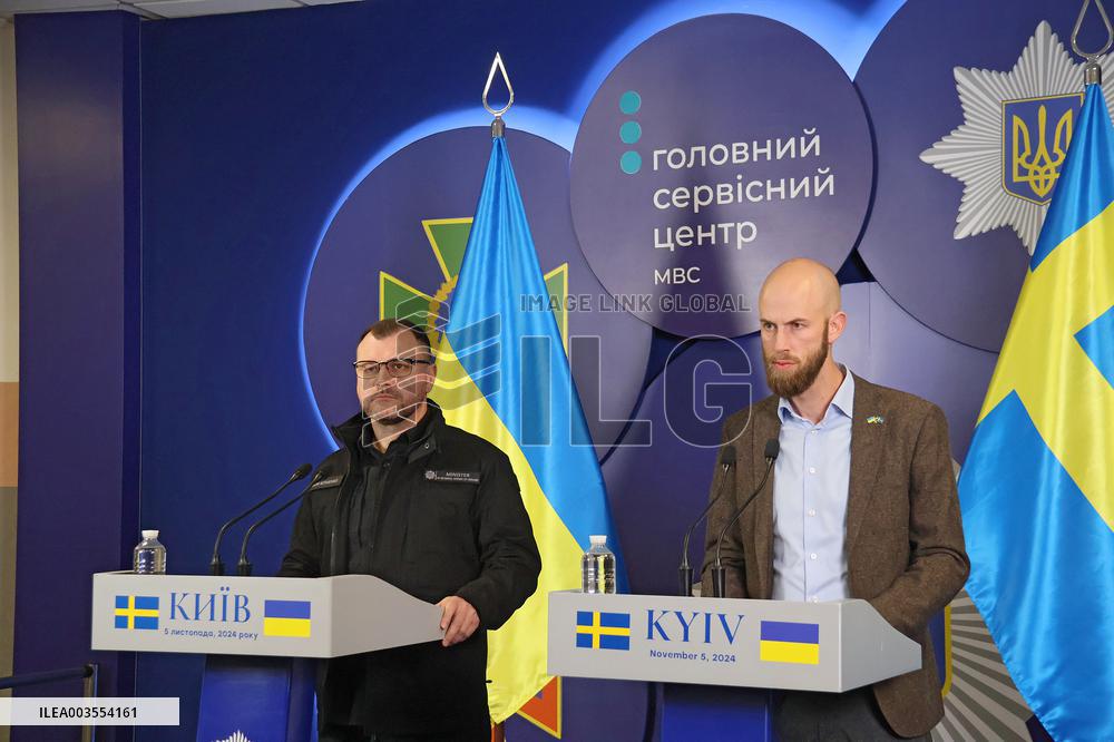 Briefing of Ukrainian Interior Minister and Swedish Civil Defence Minister in Kyiv
