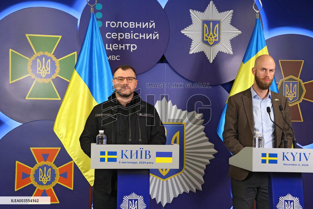 Briefing of Ukrainian Interior Minister and Swedish Civil Defence Minister in Kyiv