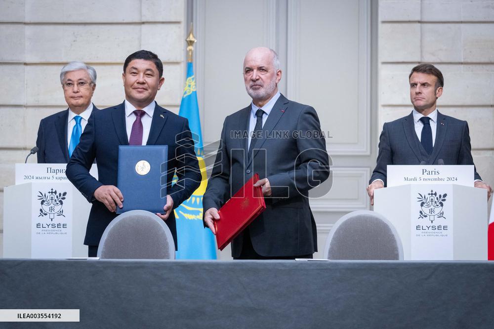 Agreement Signing Ceremony During Tokayev's State Visit - Paris