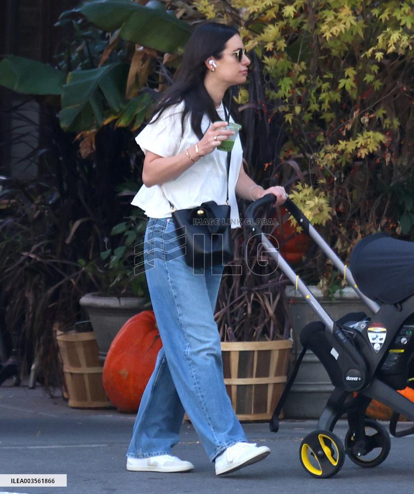 Lea Michele Strolling Baby Girl - NYC
