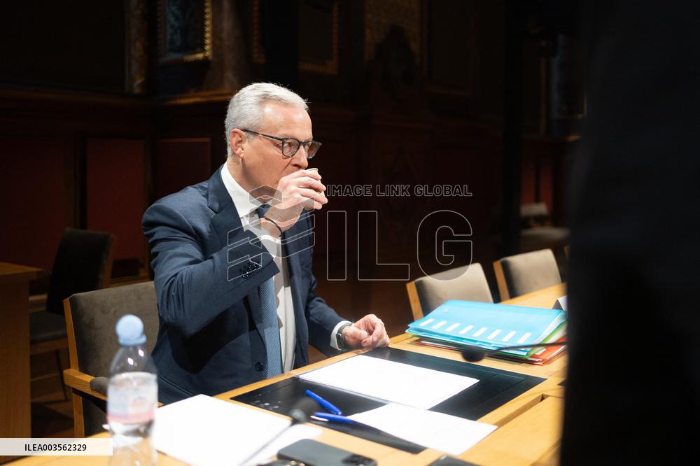 Bruno Le Maire hearing at the French Senate - Paris