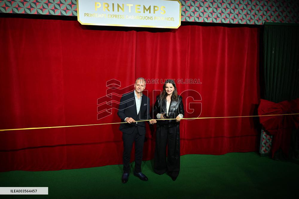 Juliette Binoche Inaugurates The Printemps Window Displays - Paris