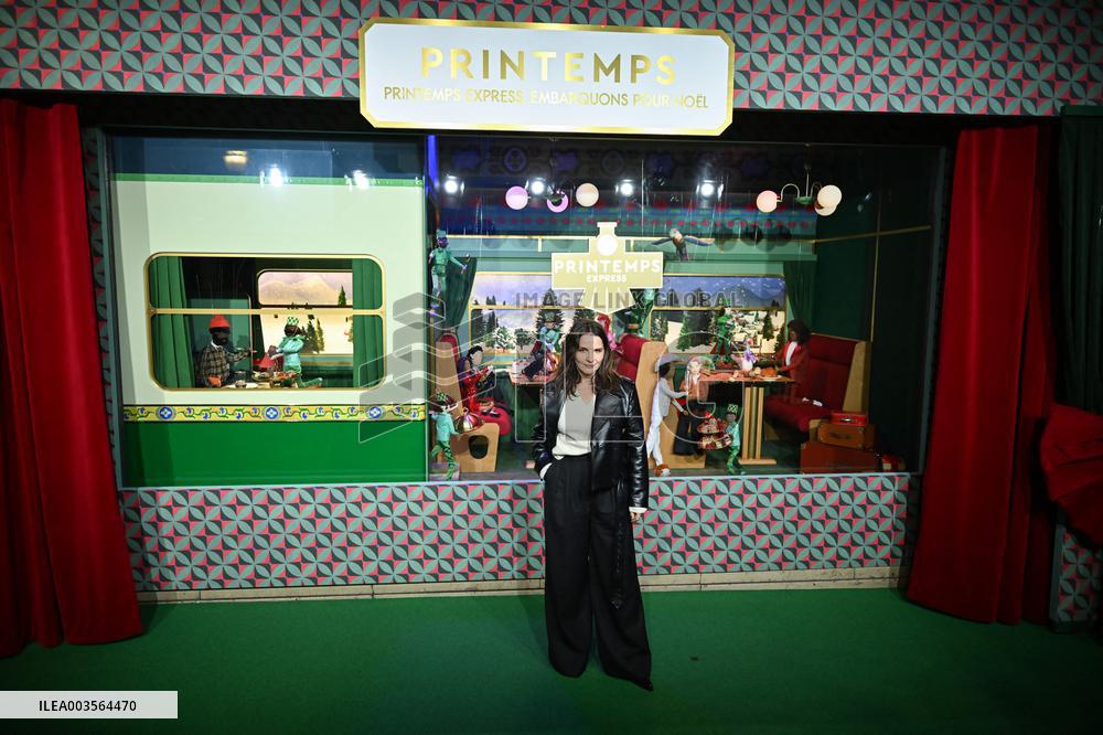 Juliette Binoche Inaugurates The Printemps Window Displays - Paris