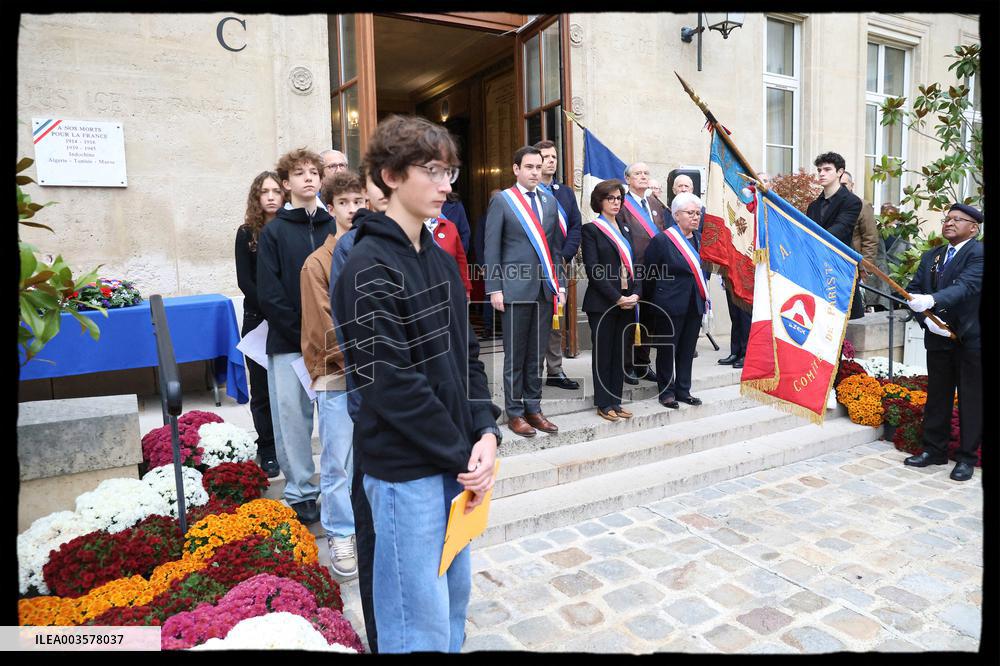 Rachida Dati Presides Remembrance Day Commemoration - Paris