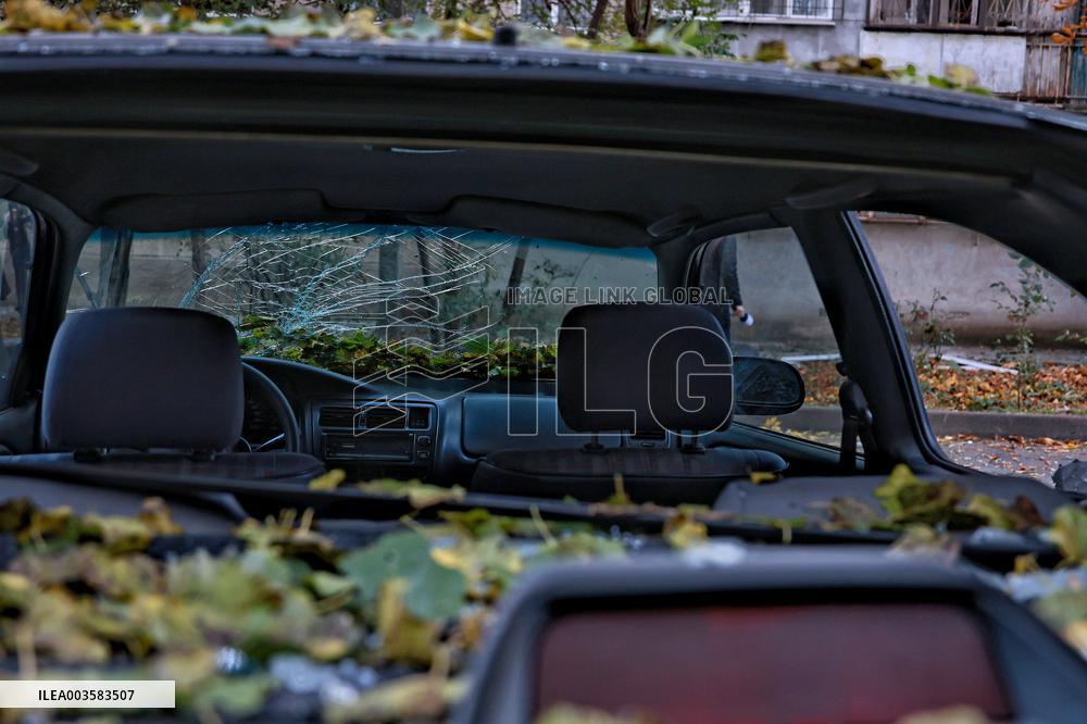 Aftermath of Russian drone attack on Odesa