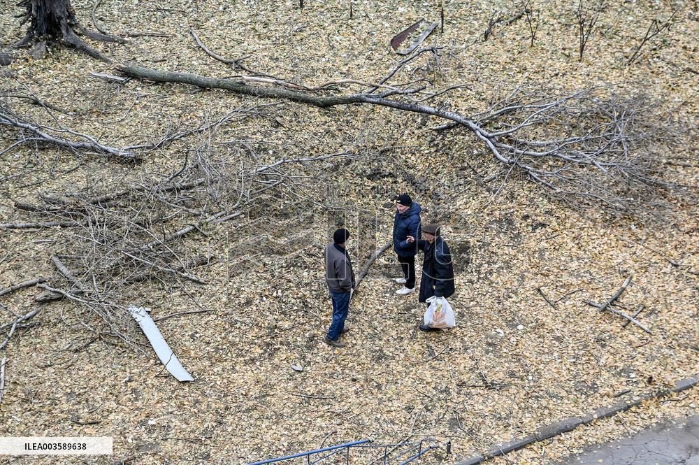 Aftermath of overnight Russian air strike in Zaporizhzhia