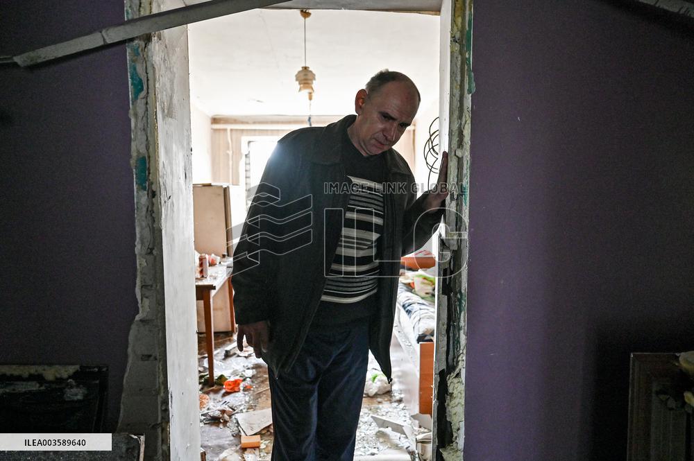 Aftermath of overnight Russian air strike in Zaporizhzhia