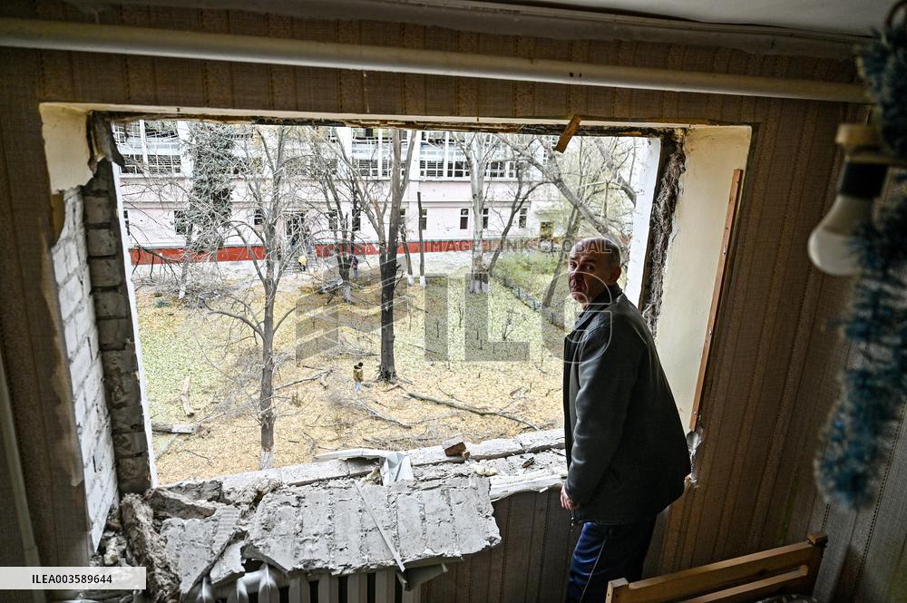 Aftermath of overnight Russian air strike in Zaporizhzhia