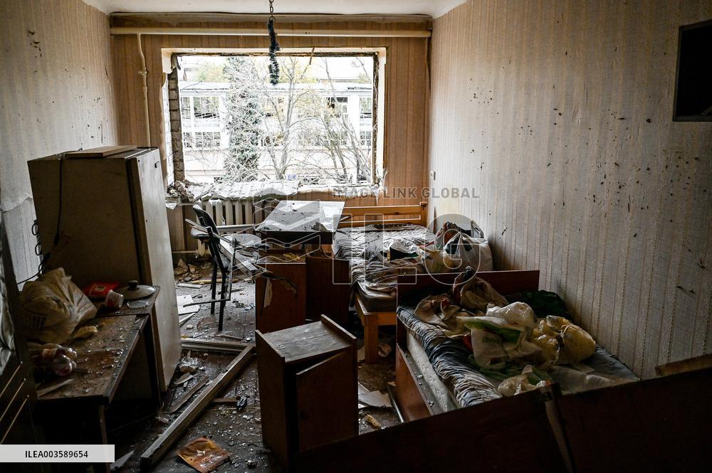 Aftermath of overnight Russian air strike in Zaporizhzhia