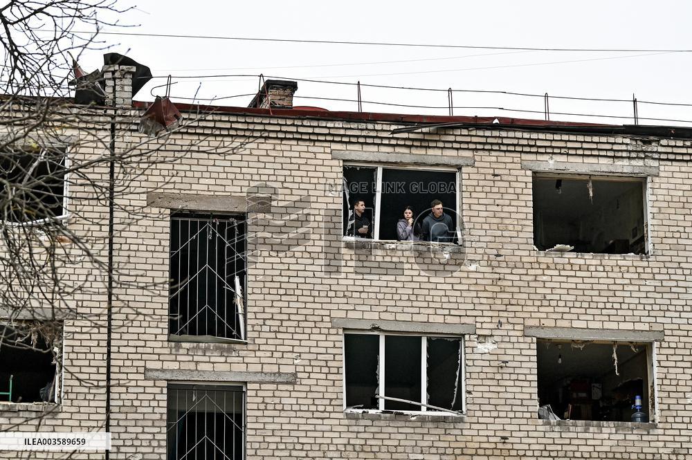 Aftermath of overnight Russian air strike in Zaporizhzhia