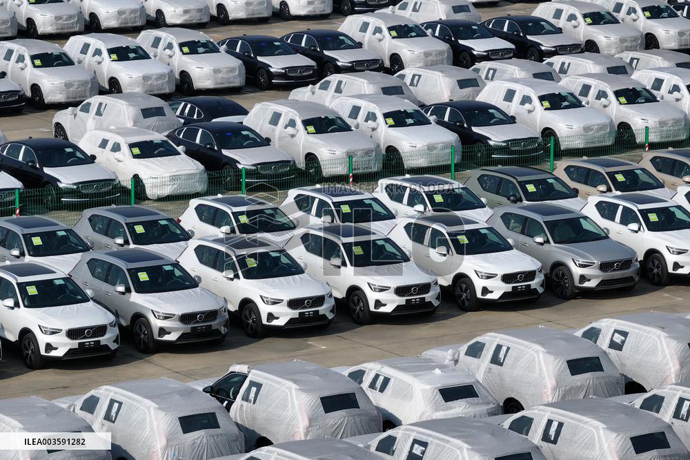 Volvo Cars at A Port on the Yangtze River in Nanjing