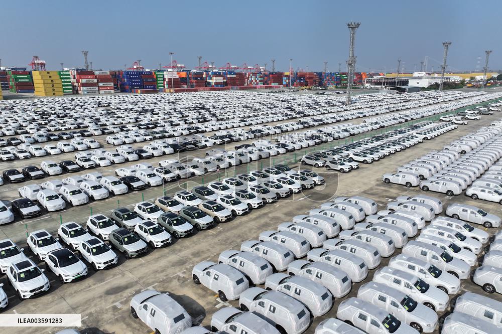 Volvo Cars at A Port on the Yangtze River in Nanjing