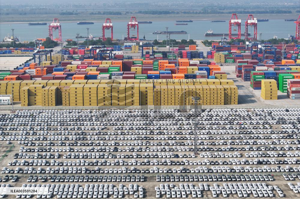 Volvo Cars at A Port on the Yangtze River in Nanjing
