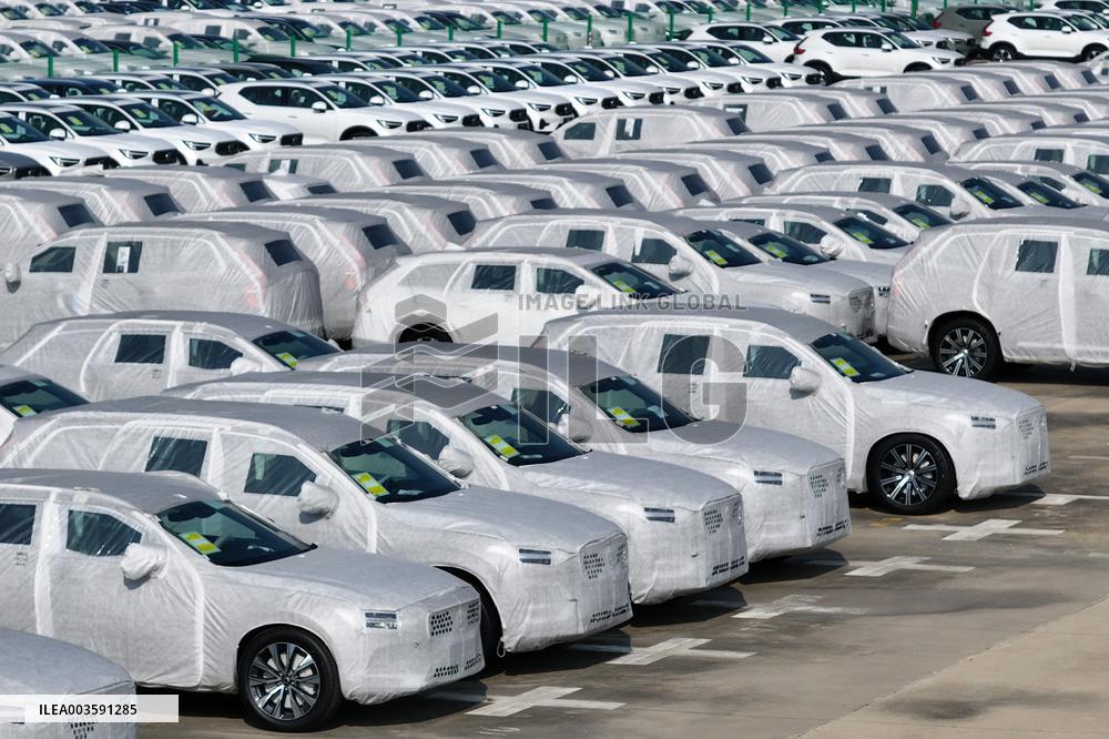 Volvo Cars at A Port on the Yangtze River in Nanjing