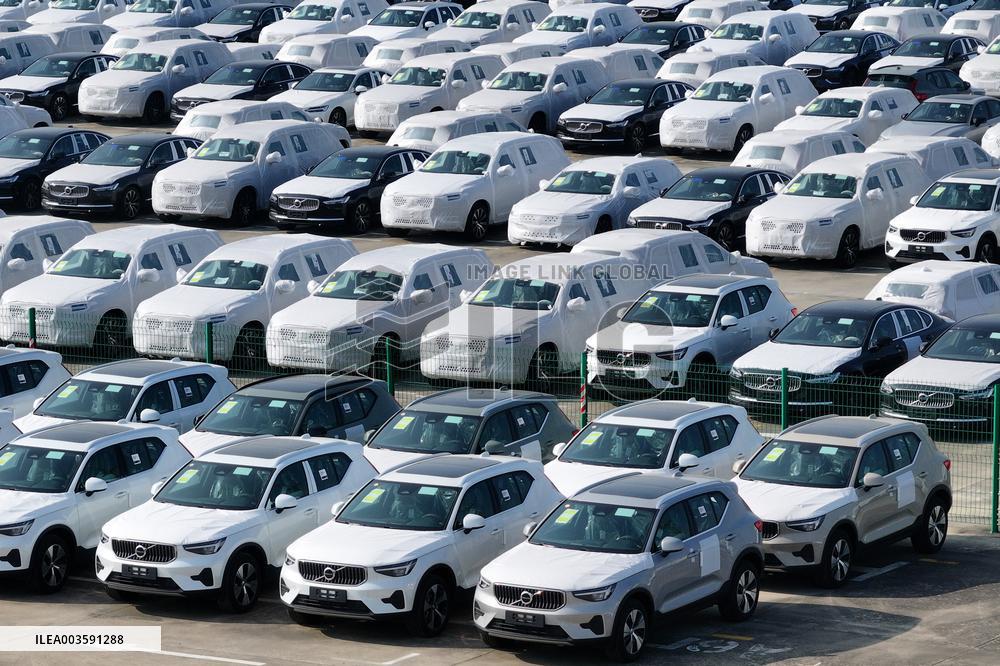 Volvo Cars at A Port on the Yangtze River in Nanjing