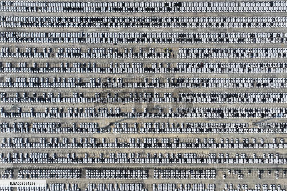 Volvo Cars at A Port on the Yangtze River in Nanjing