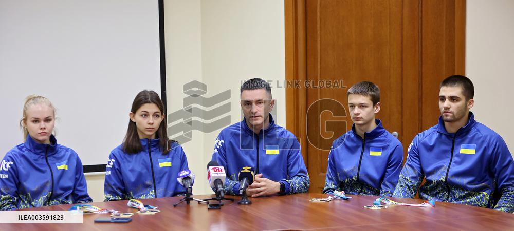 News conference of Ukrainian taekwondoins and coach Oleh Solovei in Ivano-Frankivsk
