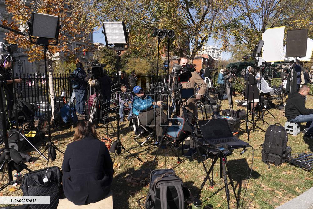 Members Of The Media Assemble At The White House - Washington
