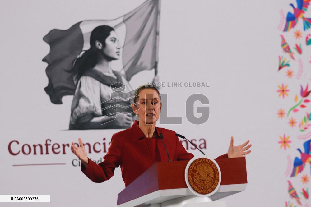 Sheinbaum Holds A Press Briefing - Mexico City