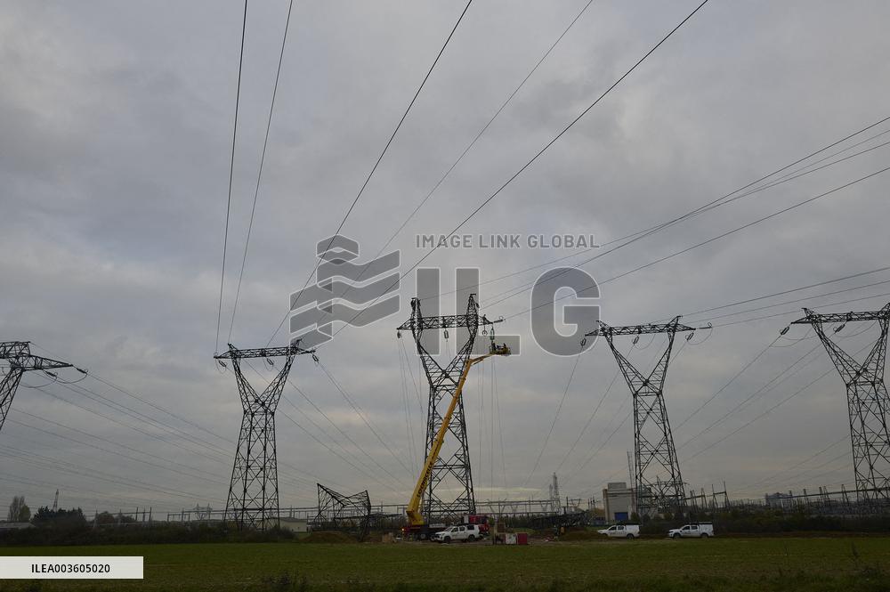 High Voltage Line Installation - France