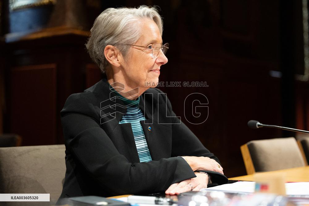 Hearing of Elisabeth Borne at the French Senate - Paris