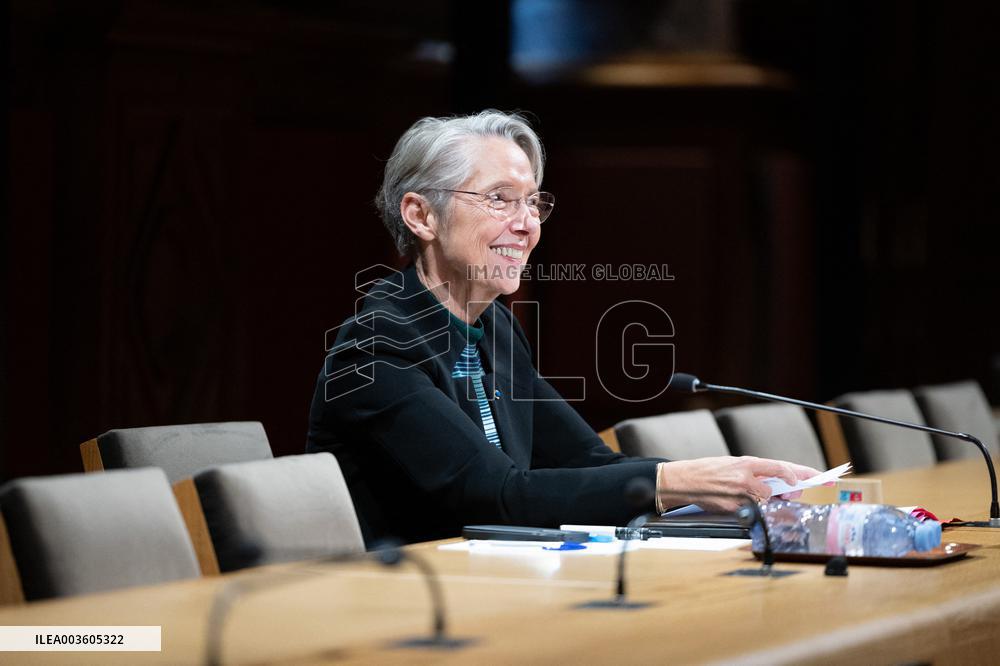 Hearing of Elisabeth Borne at the French Senate - Paris