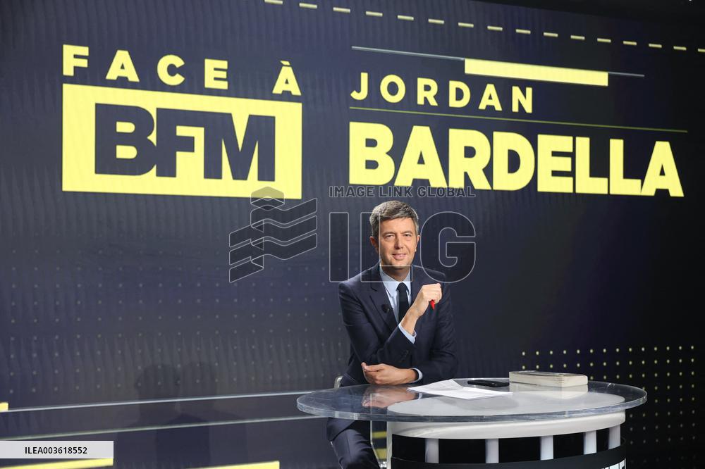 Exclusive - Jordan Bardella Appears On BFM - Paris