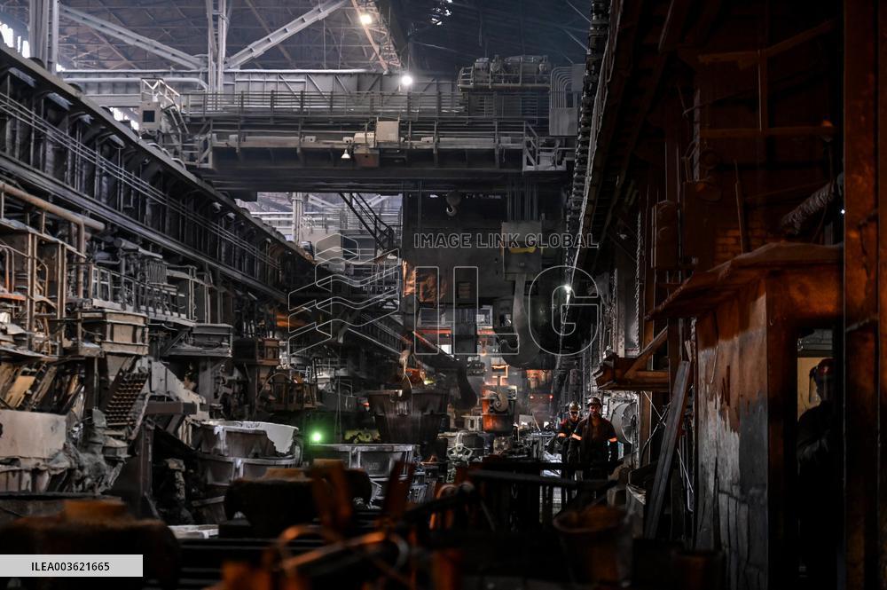 Continuous casting section at Zaporizhstal Steel Works