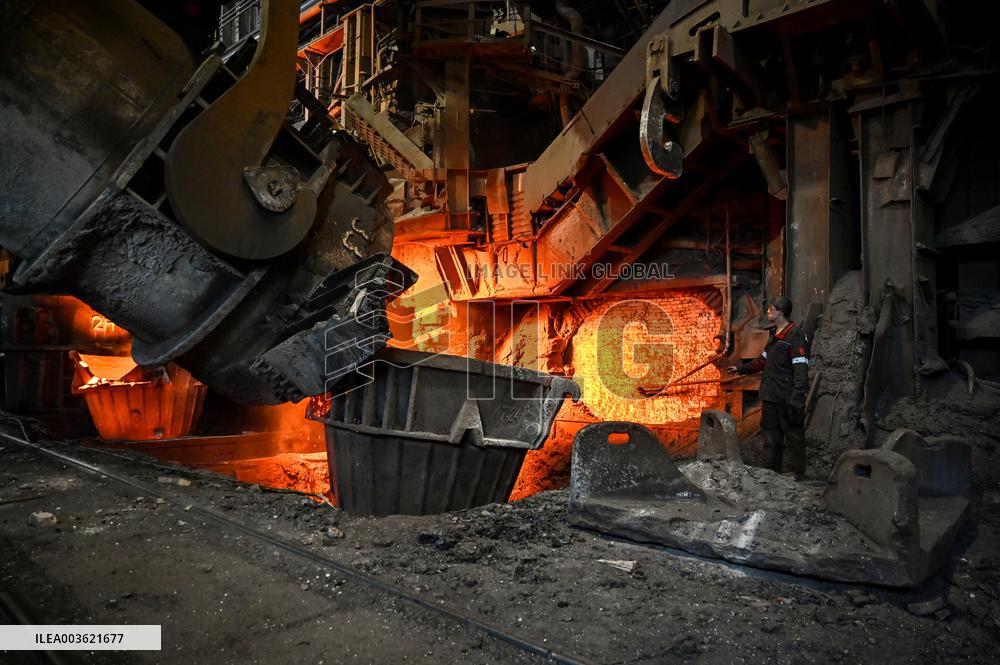 Continuous casting section at Zaporizhstal Steel Works