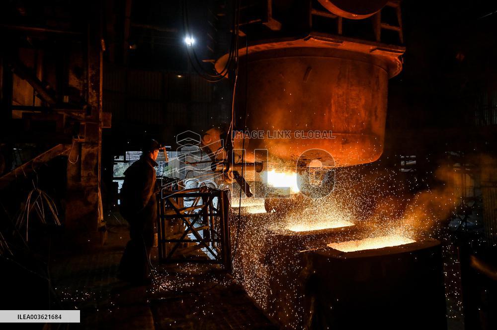 Continuous casting section at Zaporizhstal Steel Works