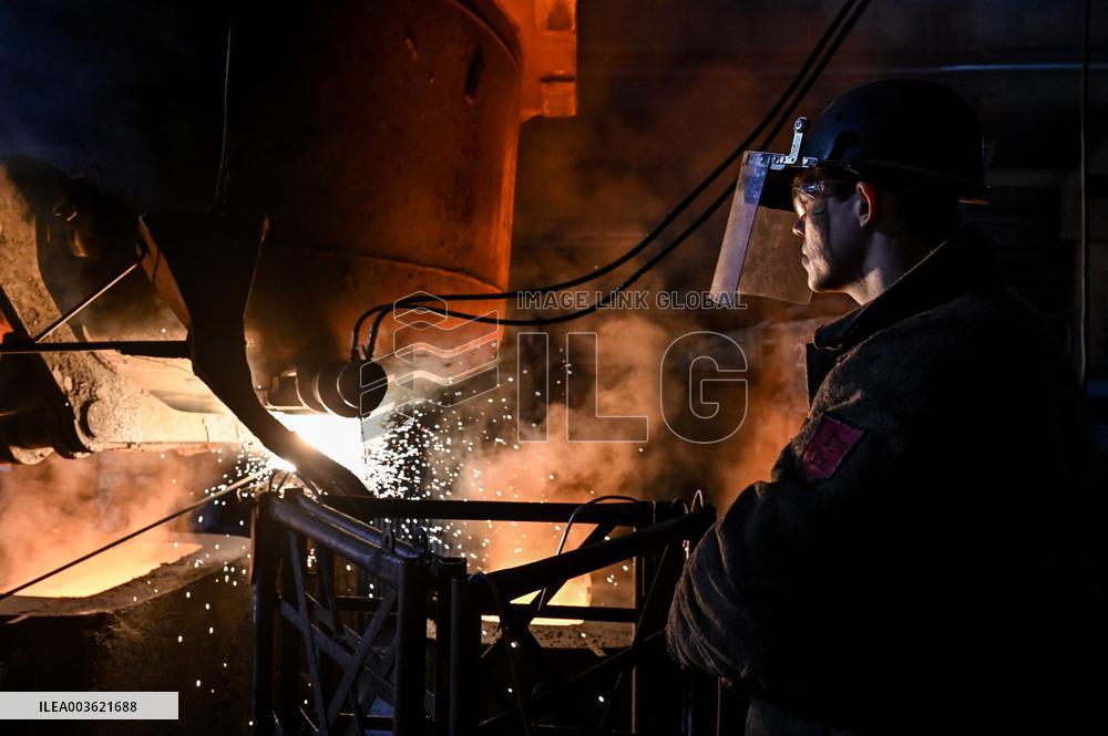 Continuous casting section at Zaporizhstal Steel Works