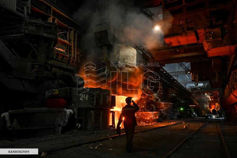 Continuous casting section at Zaporizhstal Steel Works