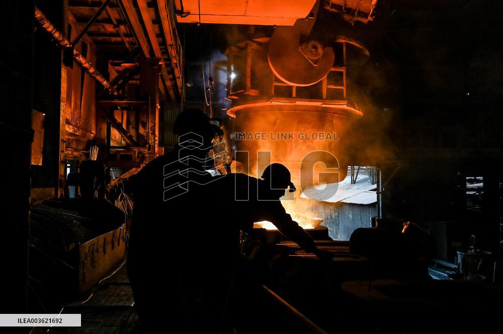 Continuous casting section at Zaporizhstal Steel Works