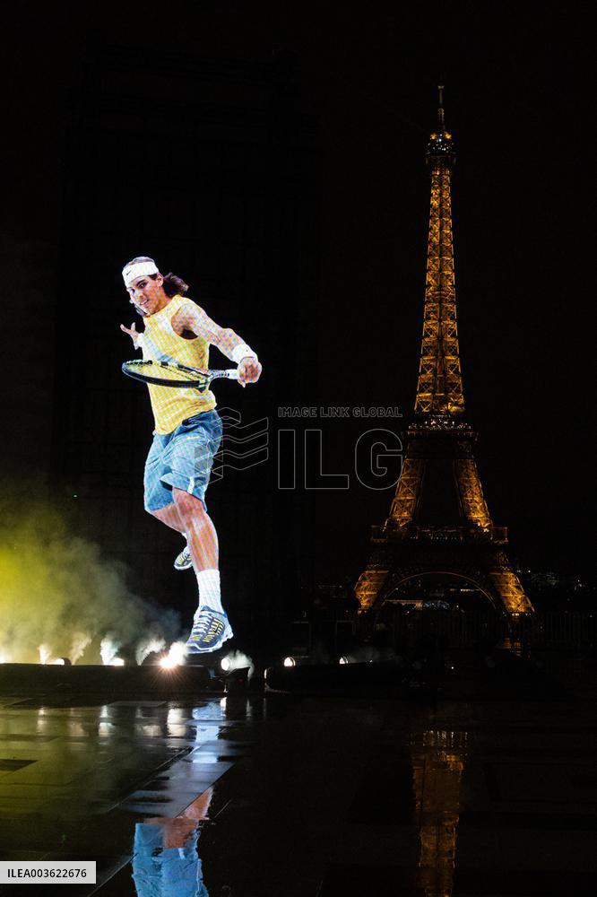 Rafael Nadal's Giant Projection In Paris