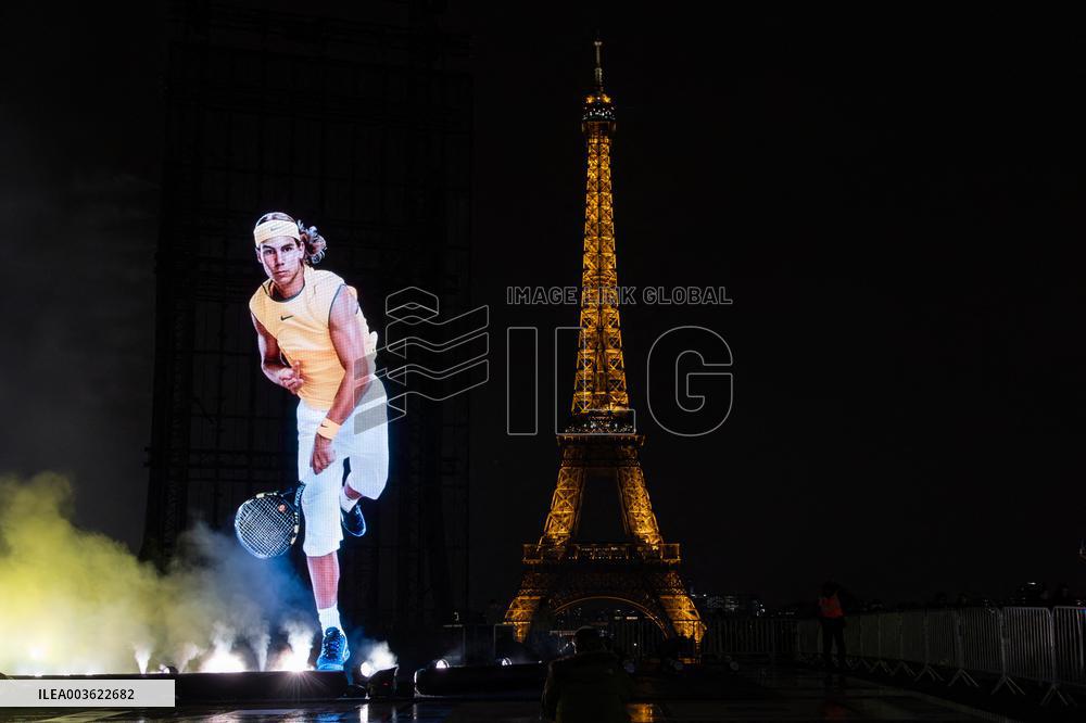 Rafael Nadal's Giant Projection In Paris
